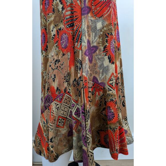 New Mirasol The Wild Side Skirt Medium Jungle Floral Mixed Print Midi Flounced - Picture 3 of 7